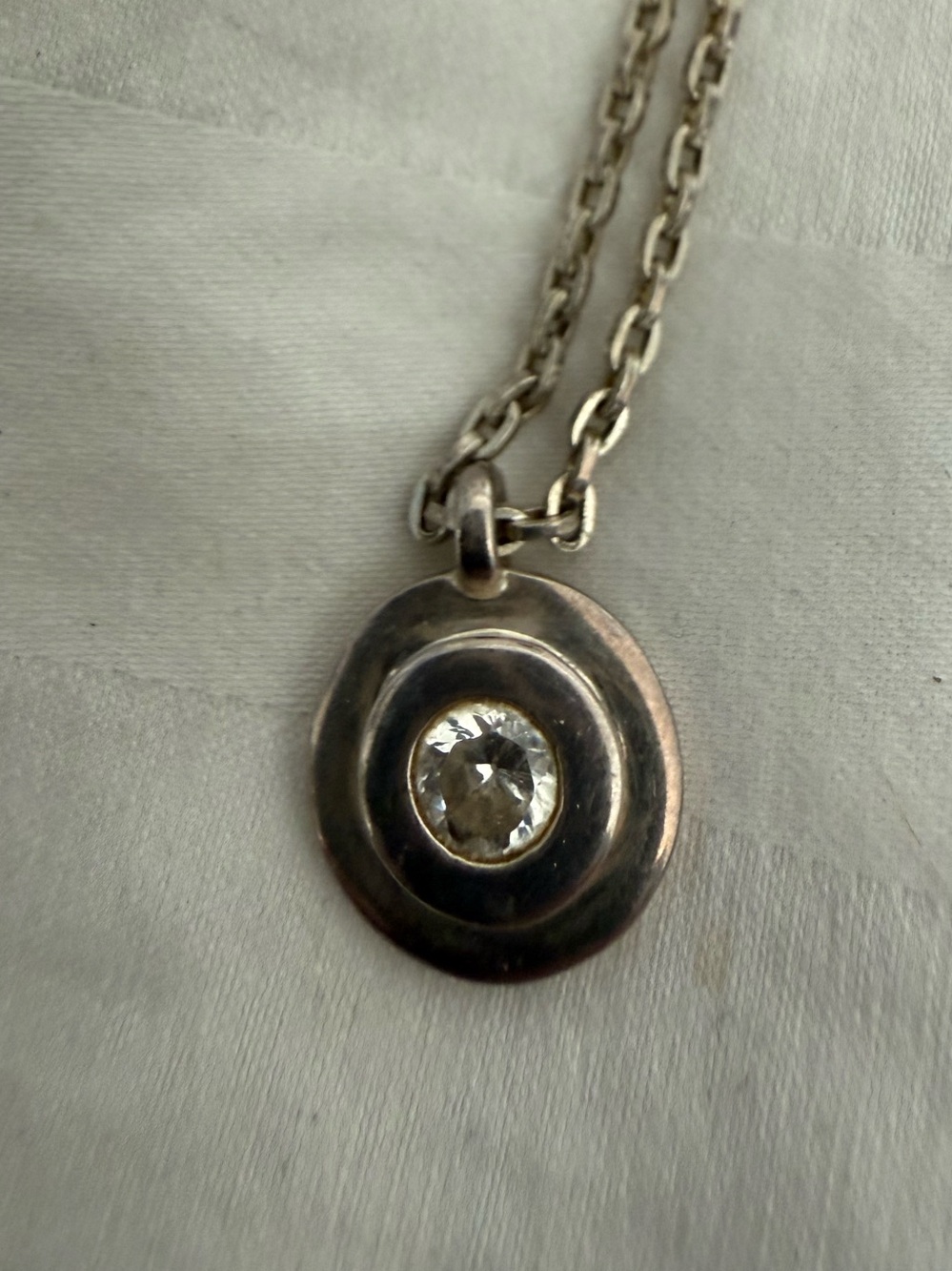 Ralph Lauren Sterling Silver and CZ pendant /necklace vintage
